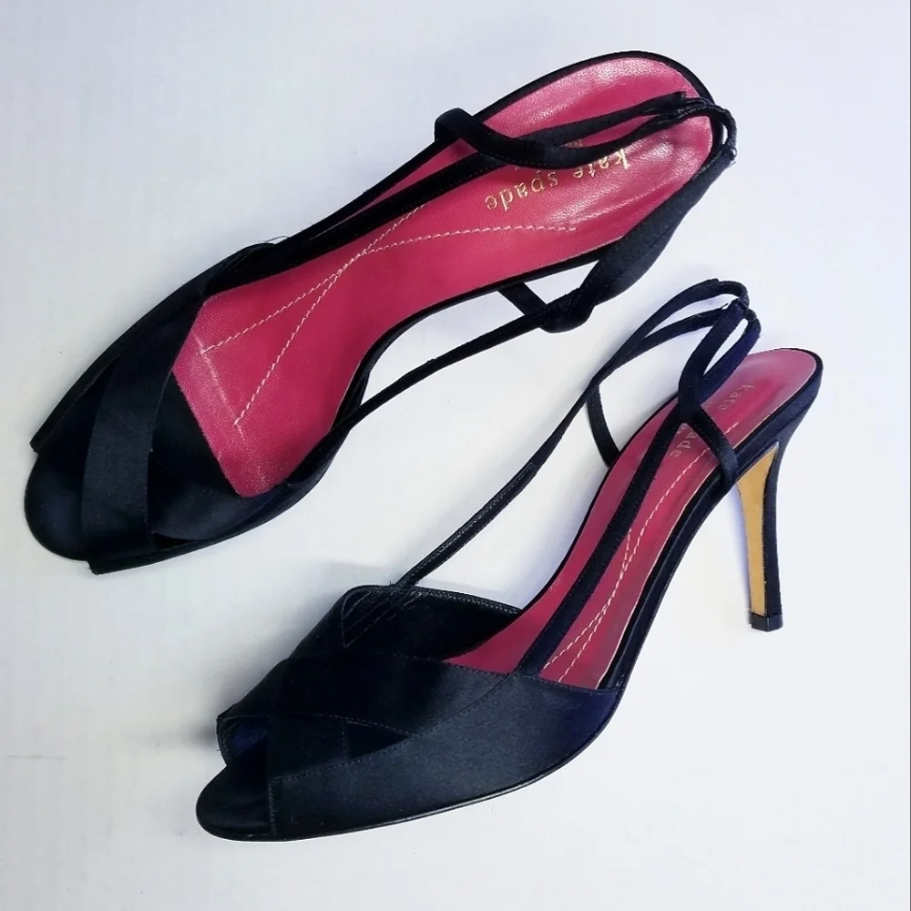 🌸 Kate Spade | Black Strap Heel Sandals, size 9,‎ Black